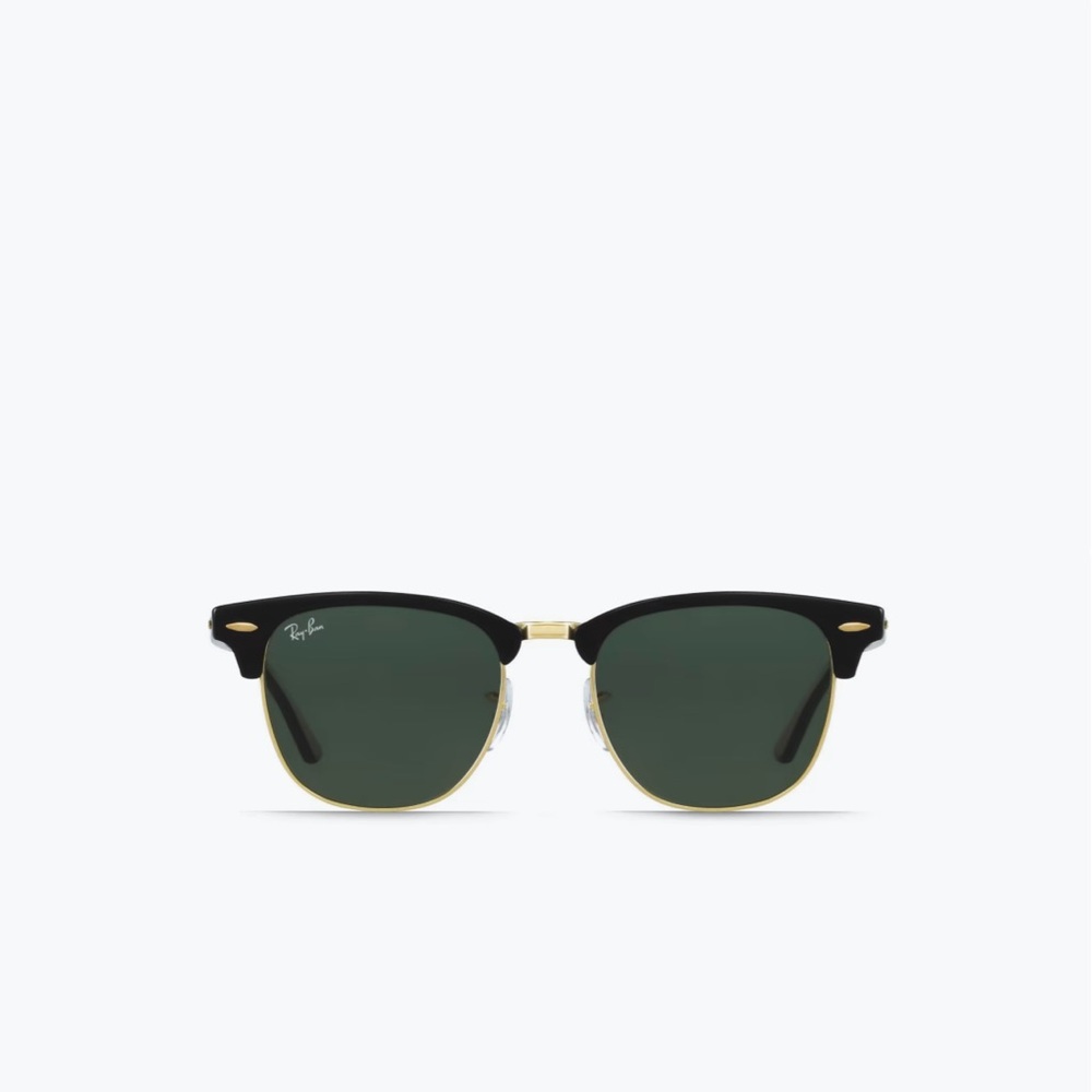 Ray-Ban Clubmaster Sunglasses - Black & Gold with Green Lenses RB3016